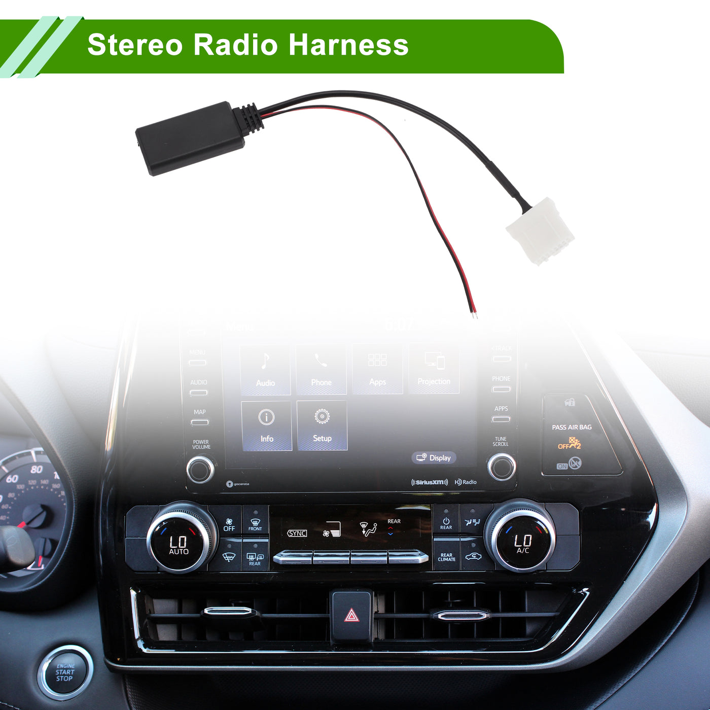 HOPESPANNER Stereo Radio Harness for Mazda 3 2006 Convenient Black Front Bluetooth AUX Adapter Music Cable Plastic,Metal 1 Pcs