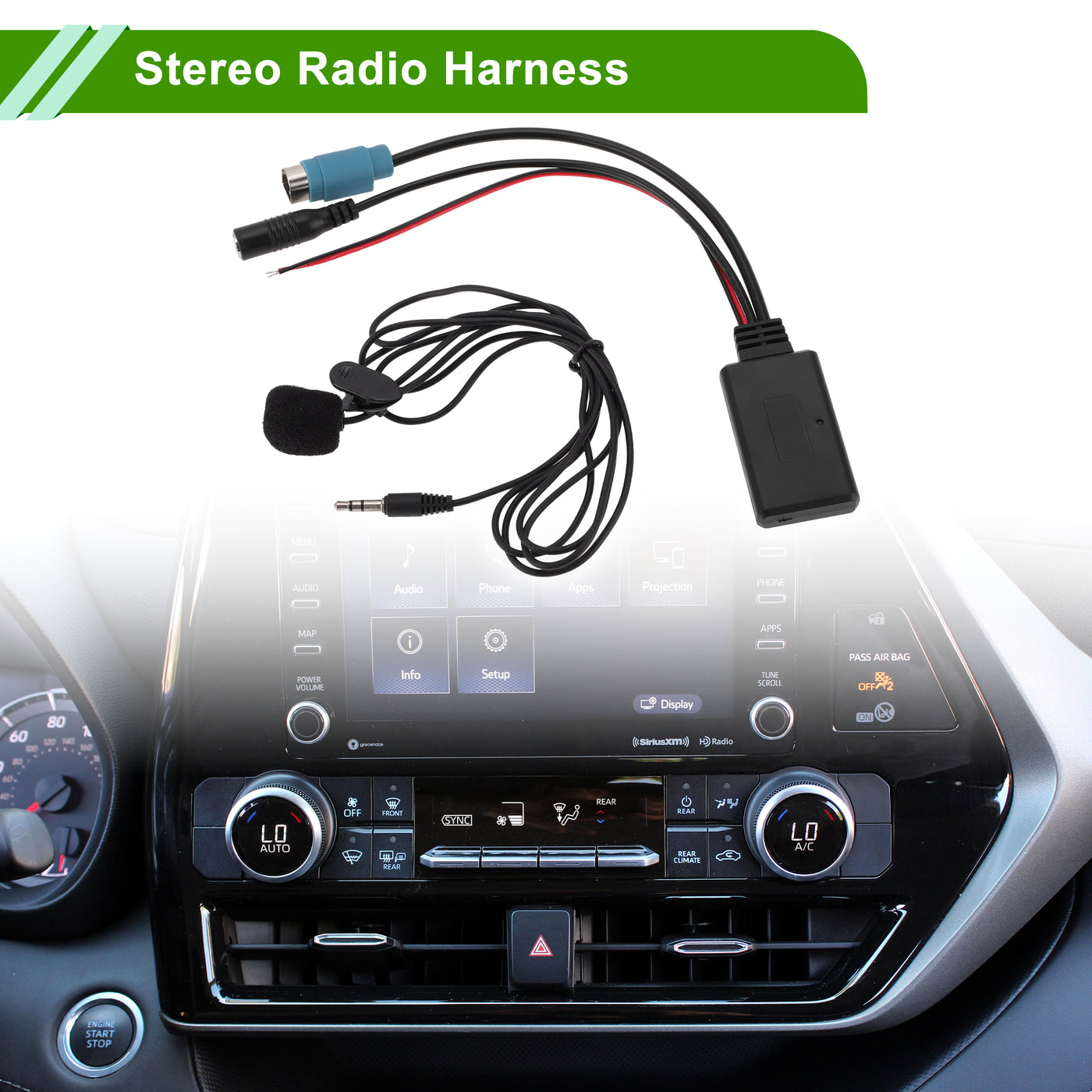 HOPESPANNER Stereo Radio Harness for  KCE-236B Convenient Black Front Bluetooth AUX Adapter Music Cable Plastic,Metal 1 Set