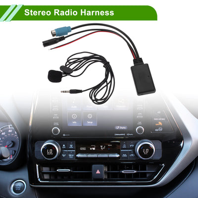 Harfington Stereo Radio Harness for  KCE-236B Convenient Black Front Bluetooth AUX Adapter Music Cable Plastic,Metal 1 Set