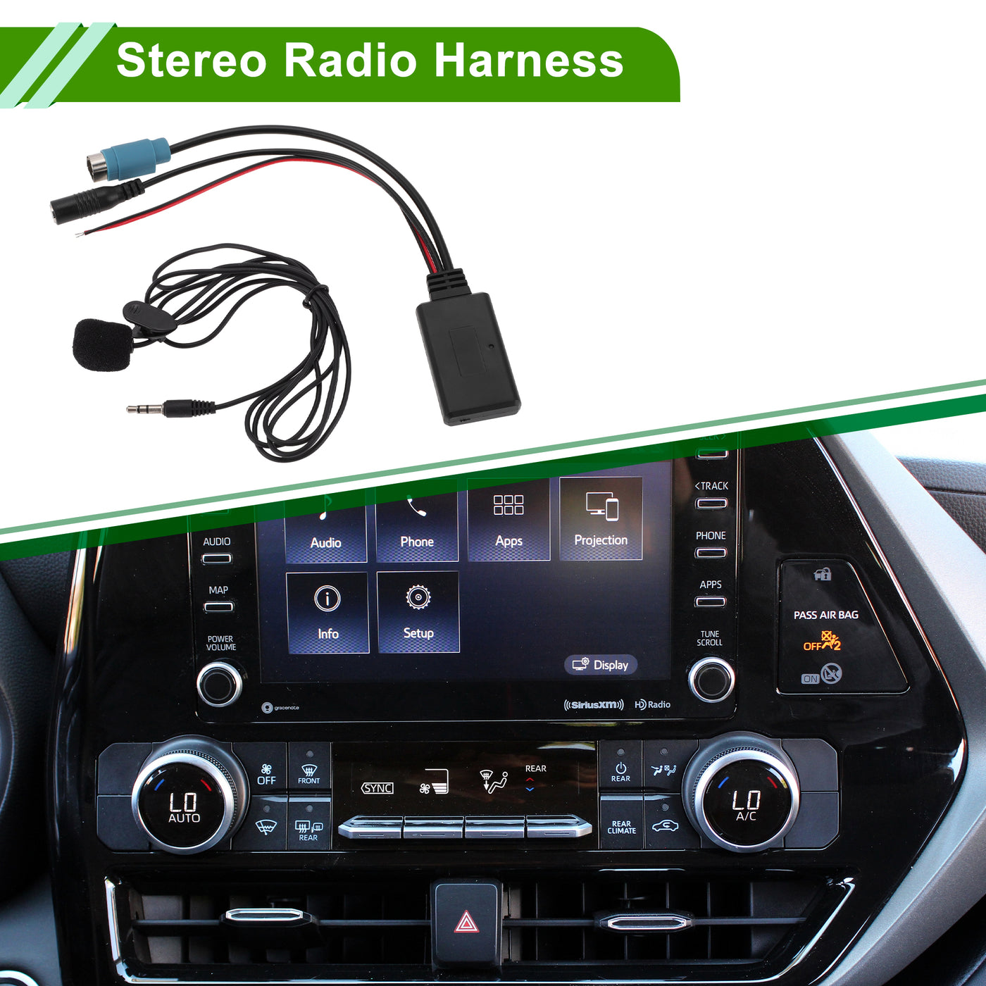 HOPESPANNER Stereo Radio Harness for  KCE-236B Convenient Black Front Bluetooth AUX Adapter Music Cable Plastic,Metal 1 Set