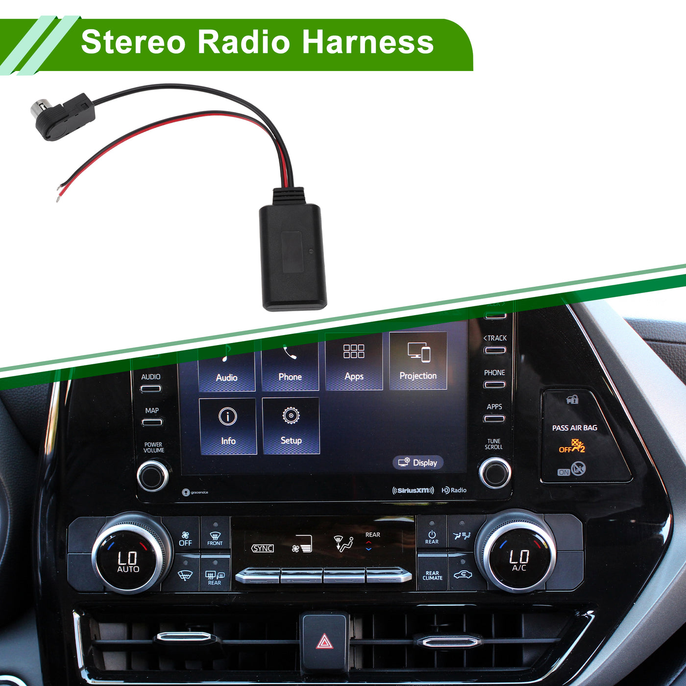 HOPESPANNER Stereo Radio Harness for  KCA-121B Convenient Black Front Bluetooth AUX Adapter Music Cable Plastic,Metal 1 Pcs