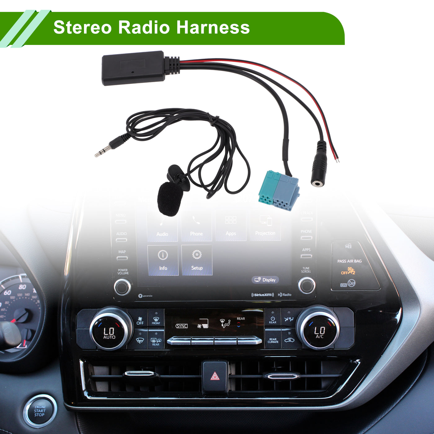 HOPESPANNER Stereo Radio Harness for Fiat Bravo Convenient Black Front Bluetooth AUX Adapter Music Cable Plastic,Metal 1 Set