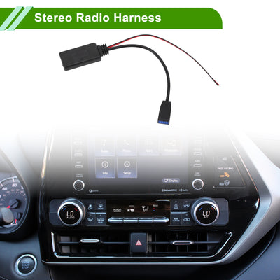 Harfington Stereo Radio Harness for BMW E46 3-Series 2002-2006 Convenient Black Front Bluetooth AUX Adapter Music Cable Plastic,Metal 1 Pcs