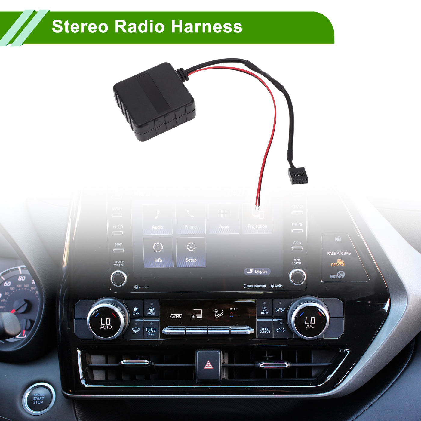 HOPESPANNER Stereo Radio Harness for BMW Convenient Black Front Bluetooth AUX Adapter Music Cable Plastic,Metal 1Pcs