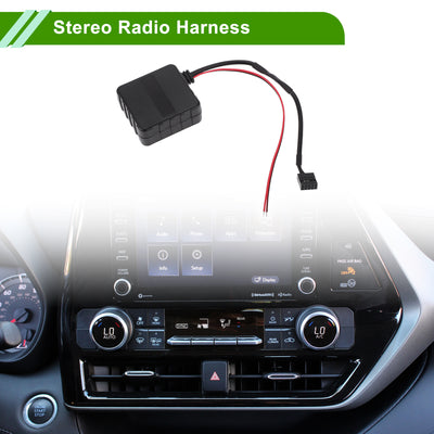 Harfington Stereo Radio Harness for BMW Convenient Black Front Bluetooth AUX Adapter Music Cable Plastic,Metal 1Pcs