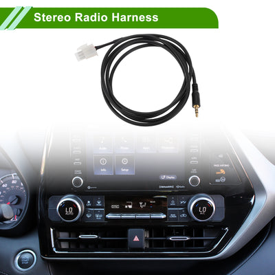 Harfington Stereo Radio Harness for Honda Goldwing GL1800 Convenient Black Front Bluetooth AUX Adapter Music Cable Plastic,Metal 1 Pcs