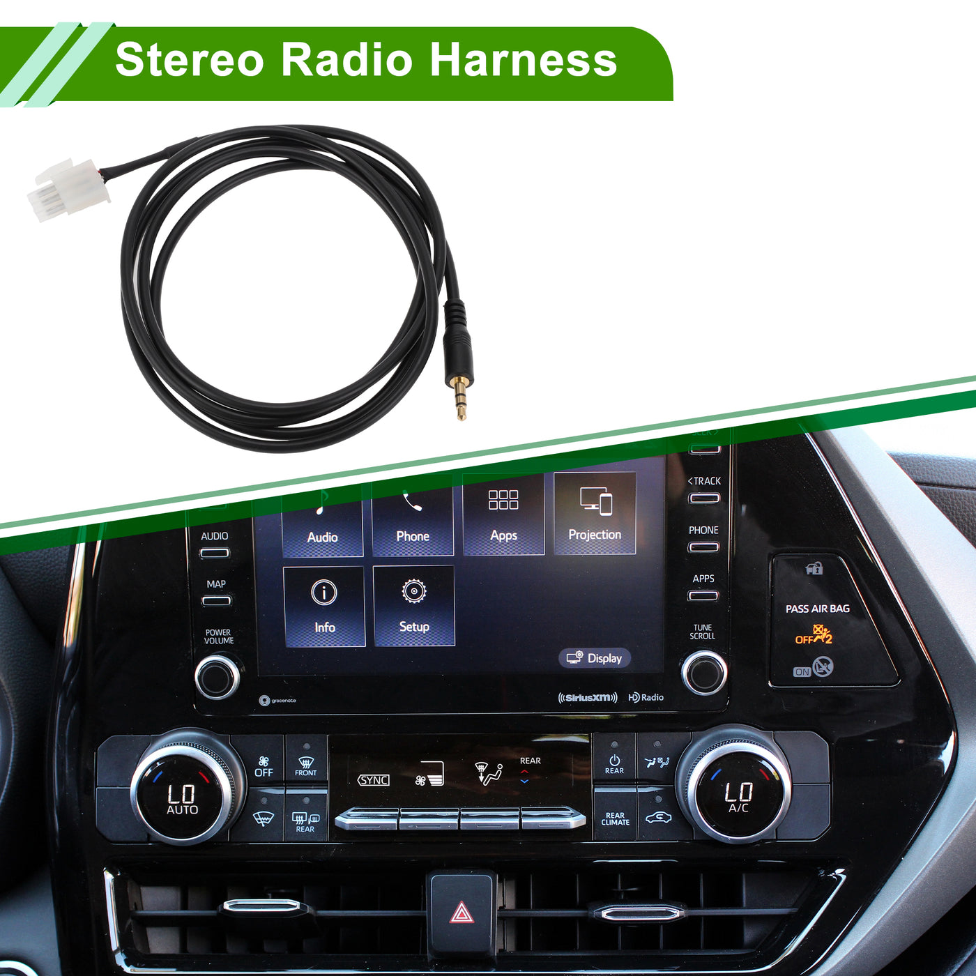 HOPESPANNER Stereo Radio Harness for Honda Goldwing GL1800 Convenient Black Front Bluetooth AUX Adapter Music Cable Plastic,Metal 1 Pcs