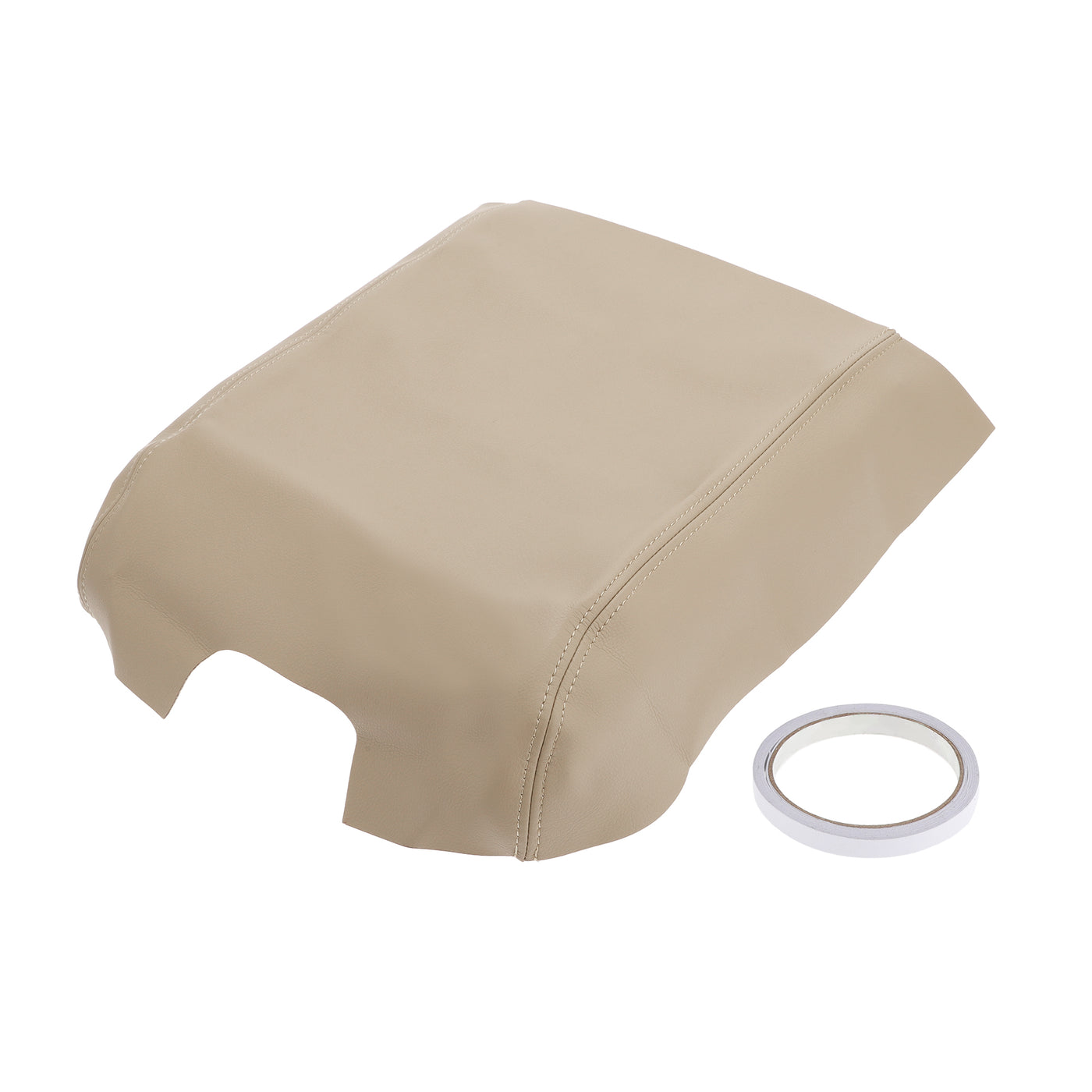 REPAIROCK Console Lid Armrest Cover for Ford F-150 2015-2020 Tahoe Middle Console Pad Armrest Protector Microfiber Leather with Beige