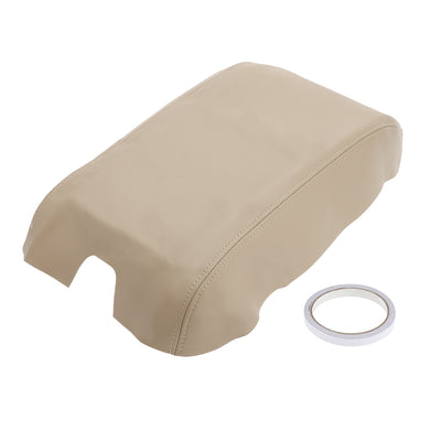 Harfington Center Console Lid Armrest Cover for Ford F-150 2009-2016 Tahoe Middle Console Pad Armrest Protector Microfiber Leather with Beige