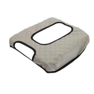 Harfington Console Lid Armrest Cover for GMC Sierra 1500 2014-2018 Tahoe Middle Console Pad Armrest Protector Microfiber Leather with Diamond Grid Pattern Grey