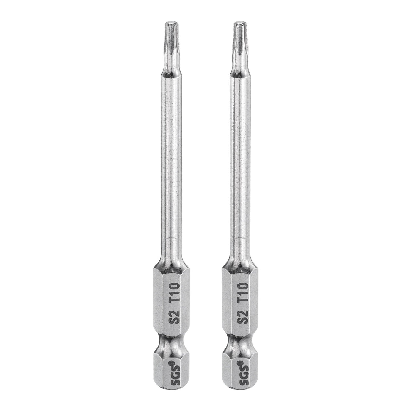 Harfington 2pcs T10 Torx Bit 1/4" Shank 3" Long 6 Point Tamper Resistant Star Bits