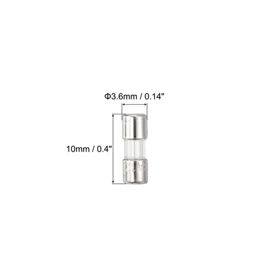 Harfington 10 Stück Schnellschmelzglasrohrsicherung 3A 125V 3,6x10mm Glasrohrsicherungen Schnell wirkende Sicherungen für Leiterplatten Elektronische Geräte Haushaltsgeräte Lichterkette