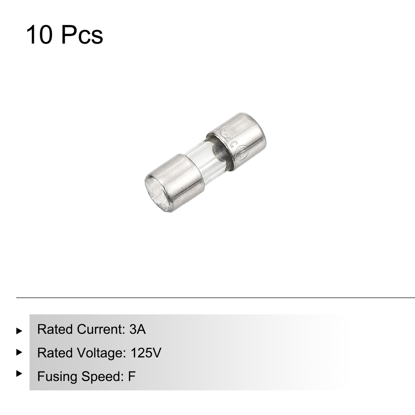 Harfington 10 Stück Schnellschmelzglasrohrsicherung 3A 125V 3,6x10mm Glasrohrsicherungen Schnell wirkende Sicherungen für Leiterplatten Elektronische Geräte Haushaltsgeräte Lichterkette