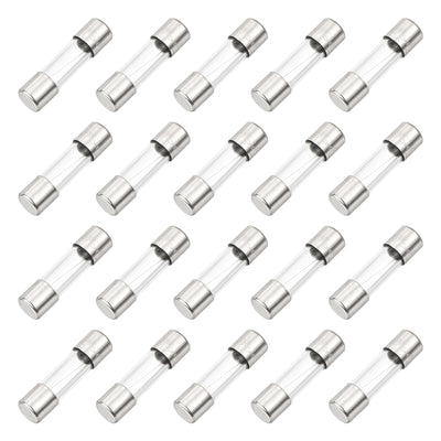 Harfington 20 Pcs Fast Blow Glass Fuse 5x20mm 1A 125V Glass Tube Fuses for PCB Board