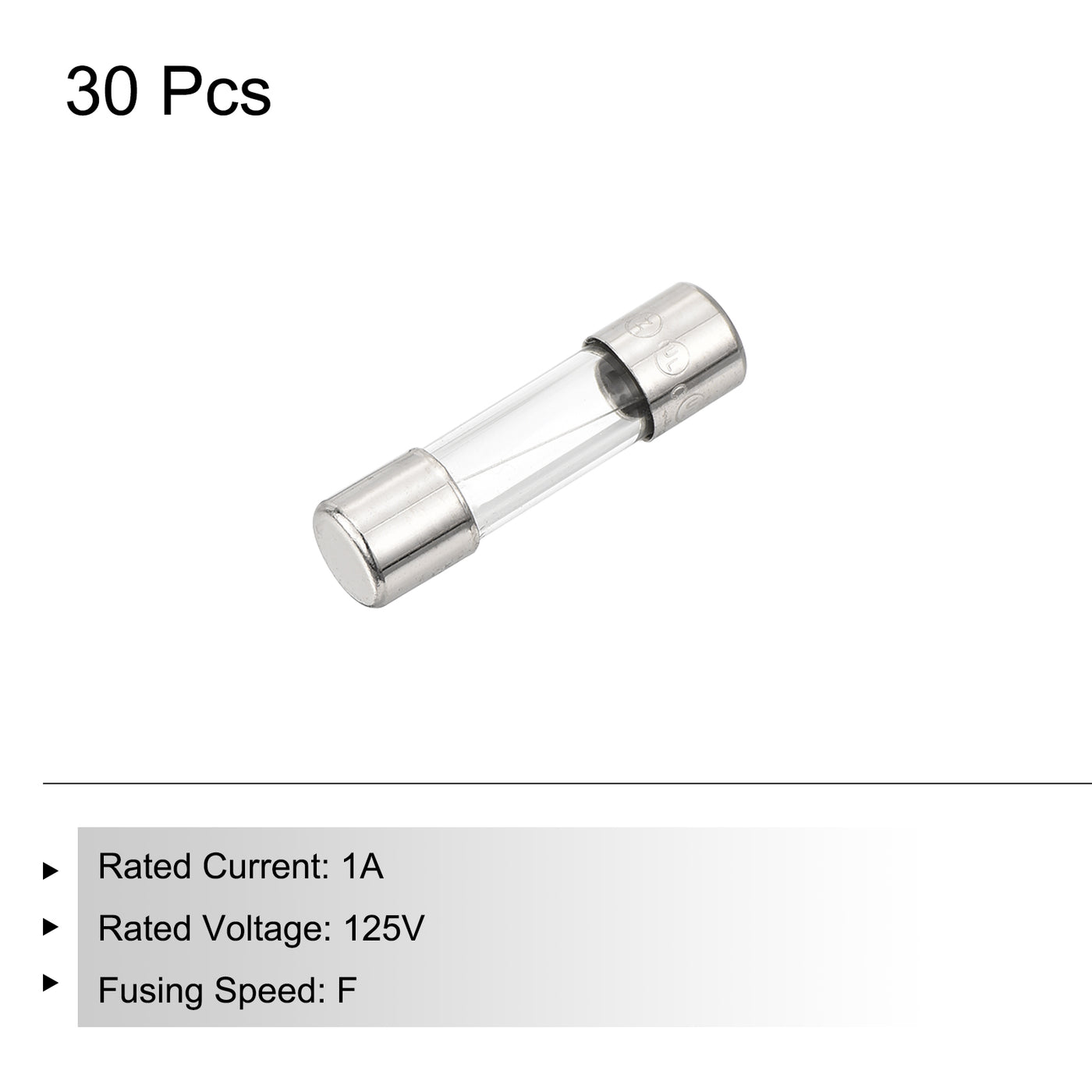 Harfington 30 Pcs Fast Blow Glass Fuse 5x20mm 1A 125V Glass Tube Fuses for PCB Board