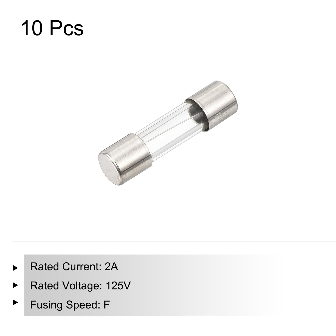 Harfington 10 Pcs Fast Blow Glass Fuse 5x20mm 2A 125V Glass Tube Fuses for PCB Board