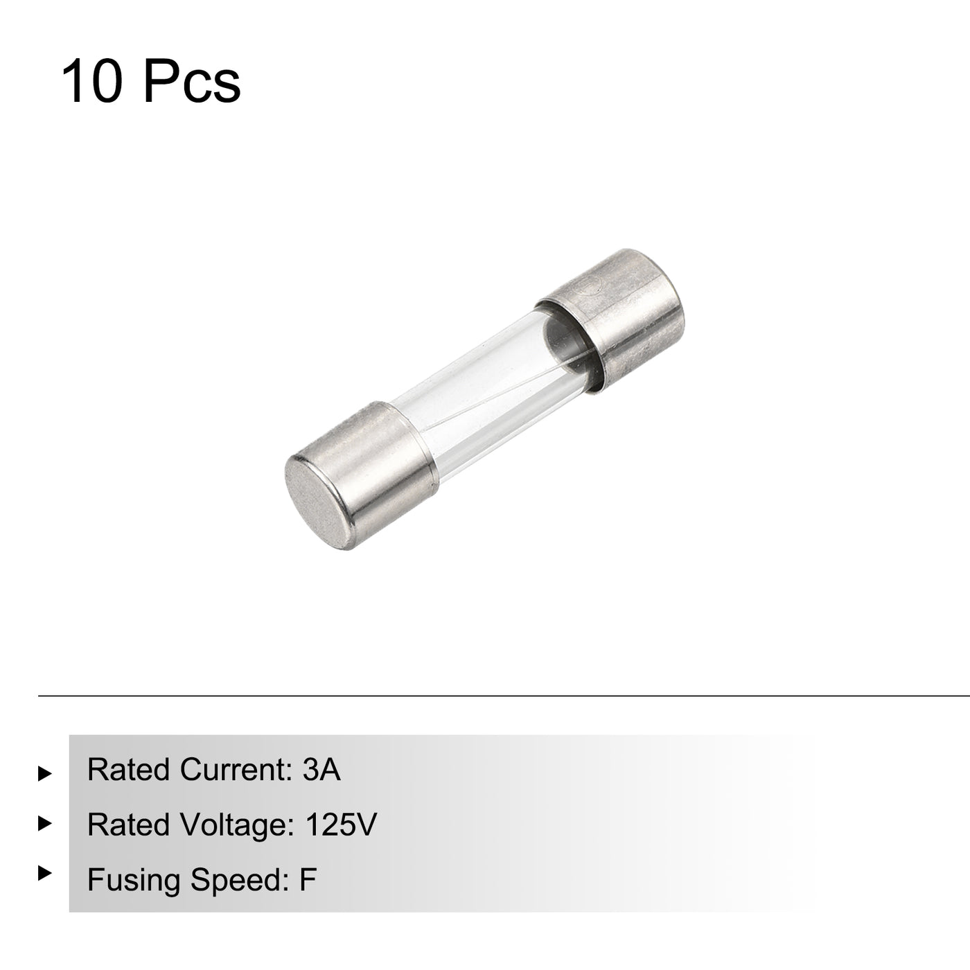 Harfington 10 Stück Schnellsicherung Glasrohr 3A 125V 5x20mm Glasrohr Sicherungen Schnellwirkende Sicherungen für Leiterplatten Elektronische Geräte Haushaltsgeräte