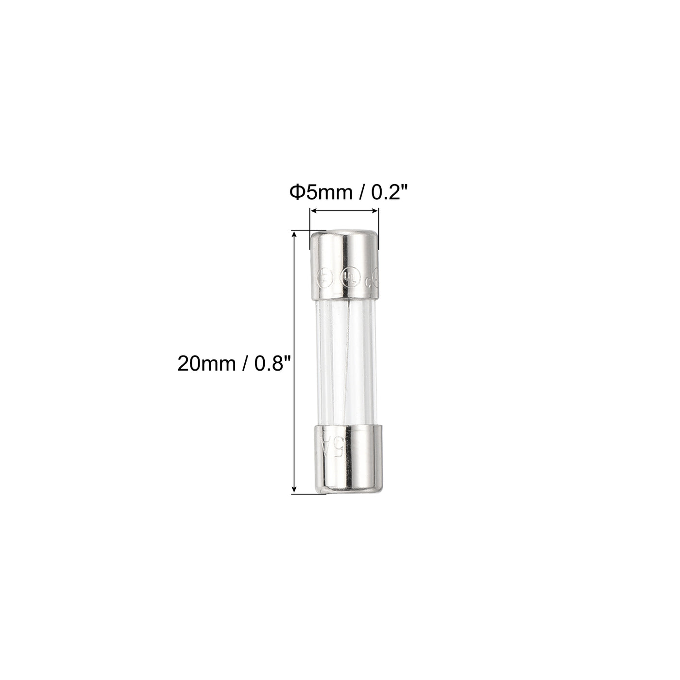 Harfington 30 Stück Schnellsicherung Glasrohr Sicherung 5A 125V 5x20mm Glasrohr Sicherungen Schnellwirkende Sicherungen für Leiterplatten Elektronische Geräte Haushaltsgeräte