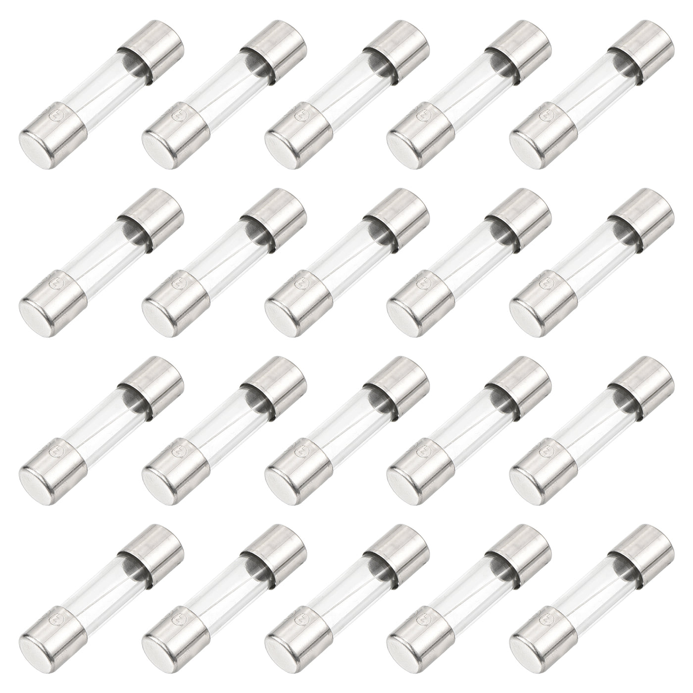 Harfington 20 Pcs Fast Blow Glass Fuse 5x20mm 6.3A 125V Glass Tube Fuses for PCB Board