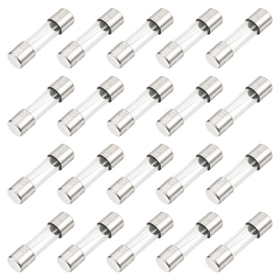 Harfington 30 Pcs Fast Blow Glass Fuse 5x20mm 6.3A 125V Glass Tube Fuses for PCB Board