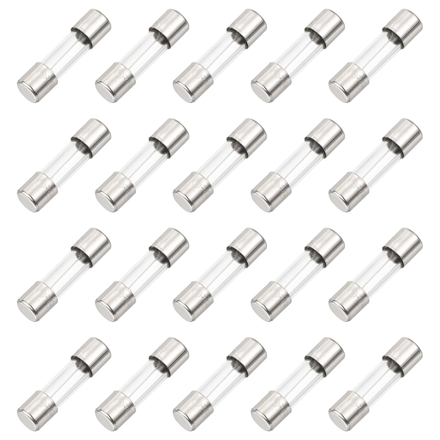 Harfington 20 Pcs Slow Blow Glass Fuse 5x20mm 8A 125V Glass Tube Fuses for PCB Board