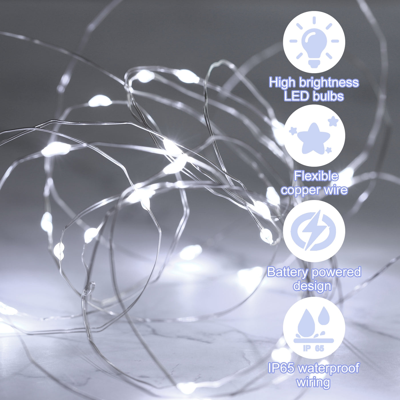 Harfington 6 Pack LED Fairy Lights Battery Operated 20 LEDs 10 Feet White Lights