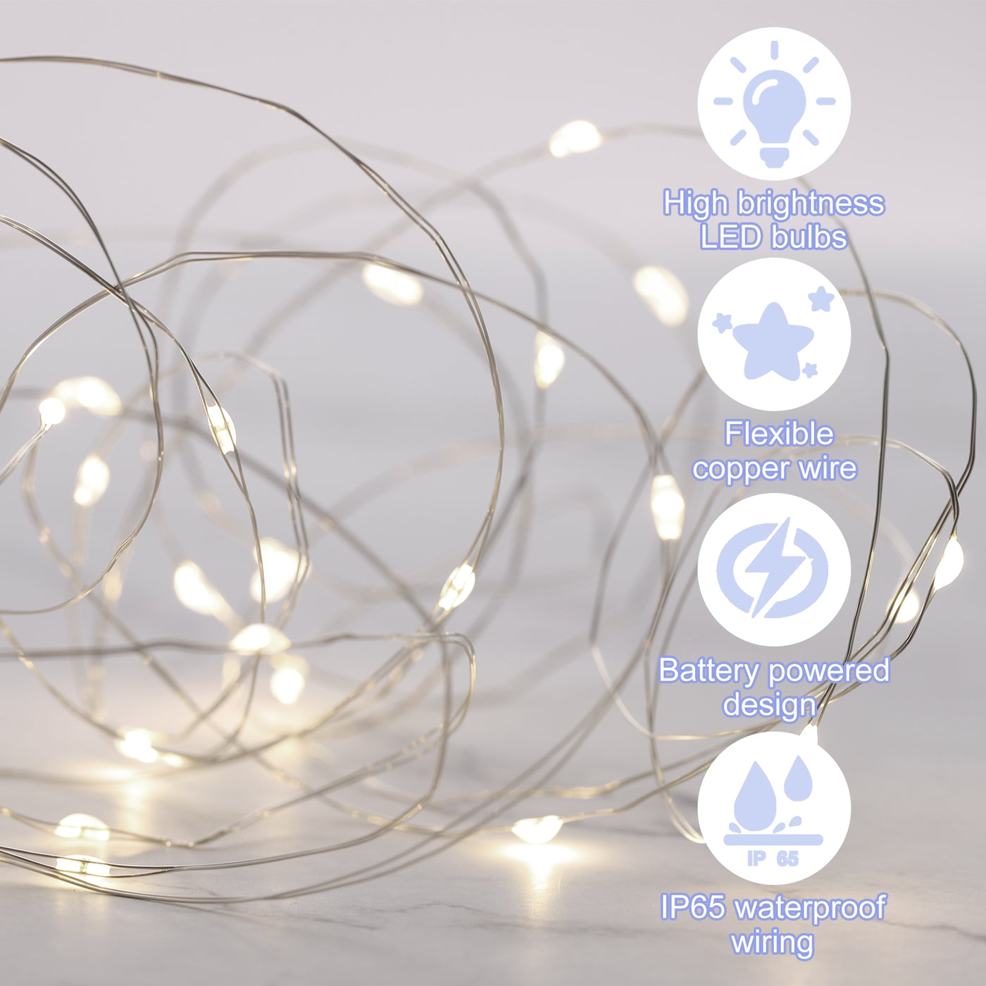 Harfington 6 Pack LED Fairy Lights Battery Operated 20 LEDs 10 Feet Warm White Lights