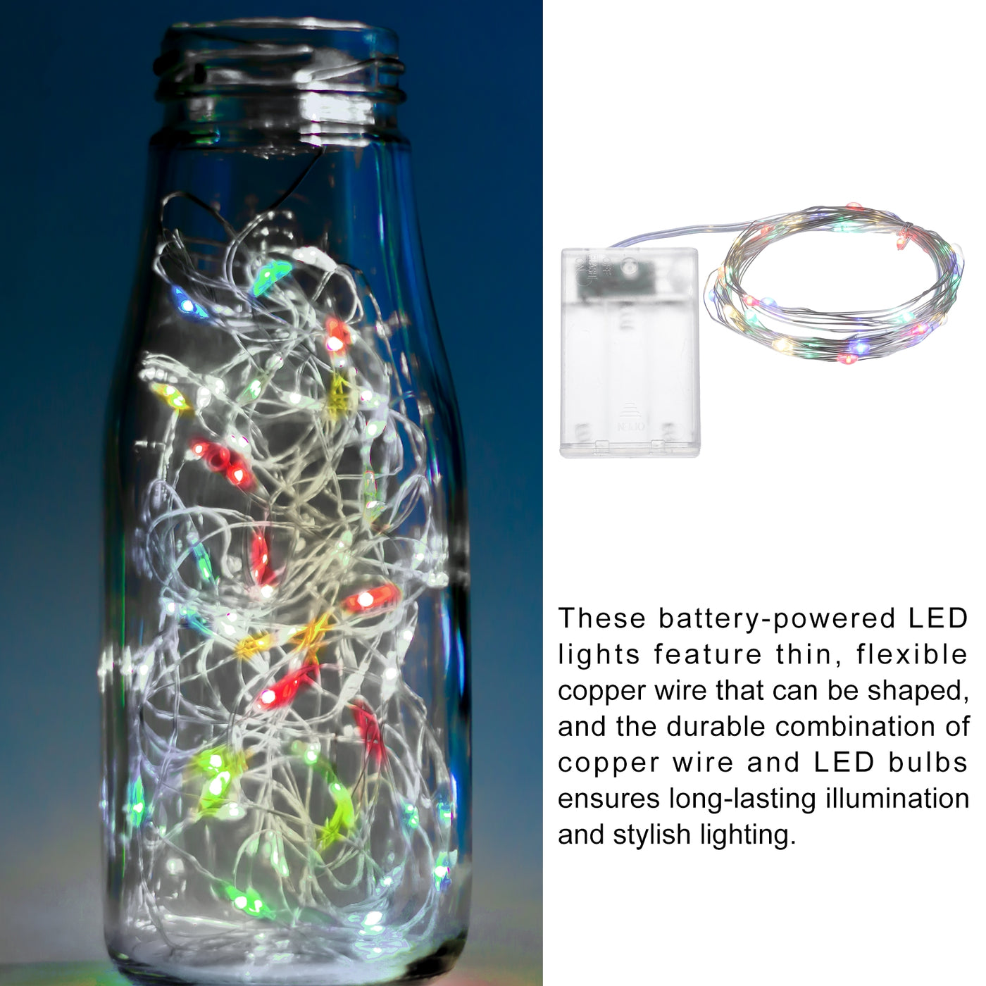 Harfington LED Fairy Lights Battery Operated 30 LEDs 10 Feet Multicolor Lights