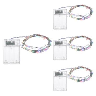 Harfington 4 Pack LED Fairy Lights Battery Operated 30 LEDs 10 Feet Multicolor Lights