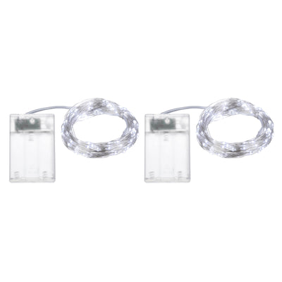 Harfington 2 Pack LED Fairy Lights Battery Operated 100 LEDs 32.8 Feet White Lights