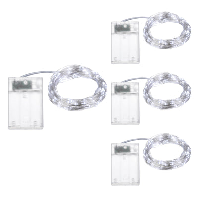 Harfington 4 Pack LED Fairy Lights Battery Operated 100 LEDs 32.8 Feet White Lights