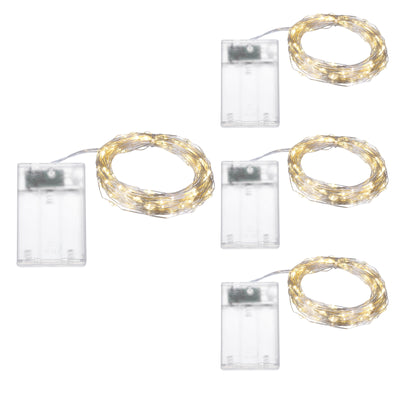 Harfington 4 Pack LED Fairy Lights Battery Operated 100 LEDs 32.8 Feet Warm White Lights