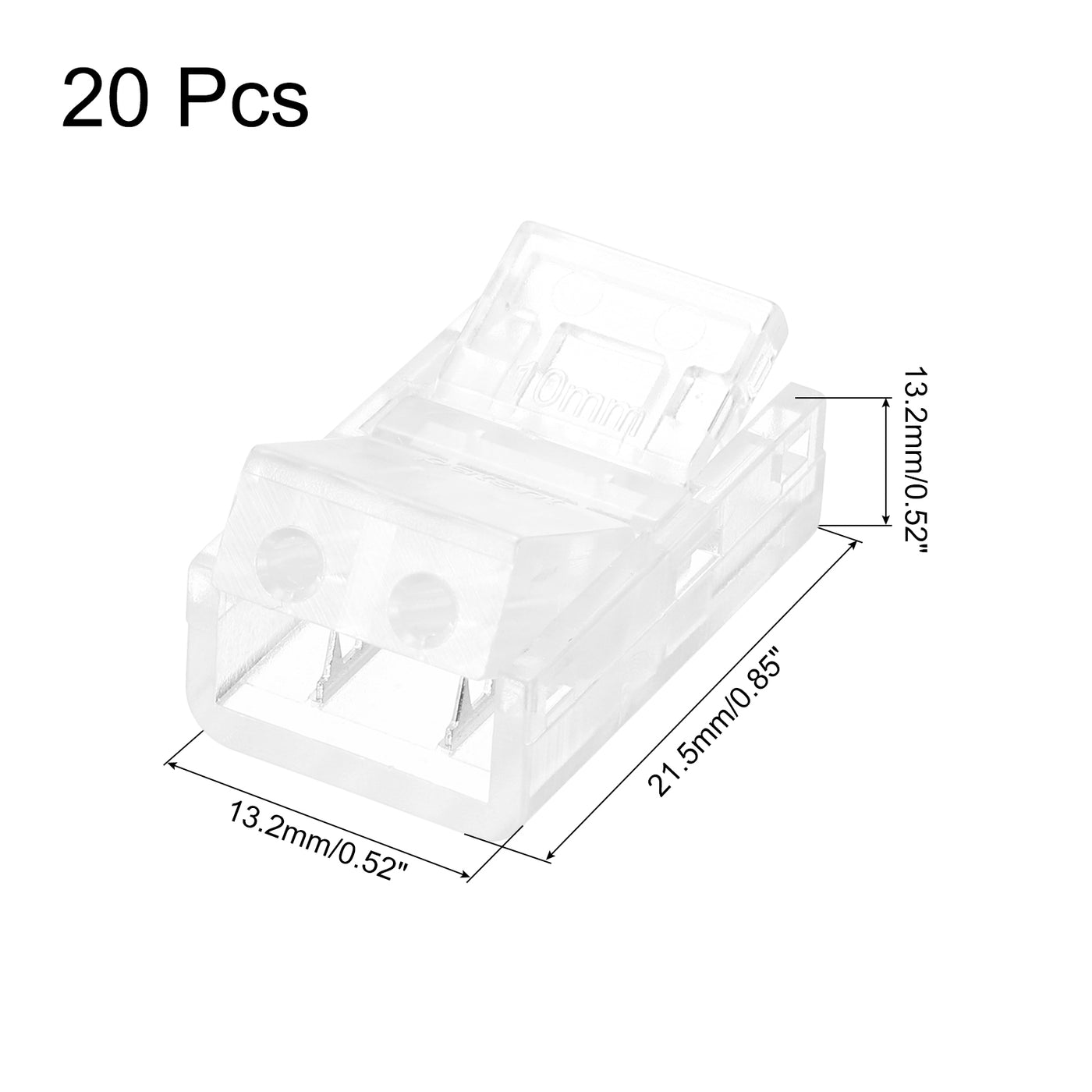 Harfington LED Strip Connector 2 Pin, 10mm LED Connectors for Strip Lights, Pack of 20