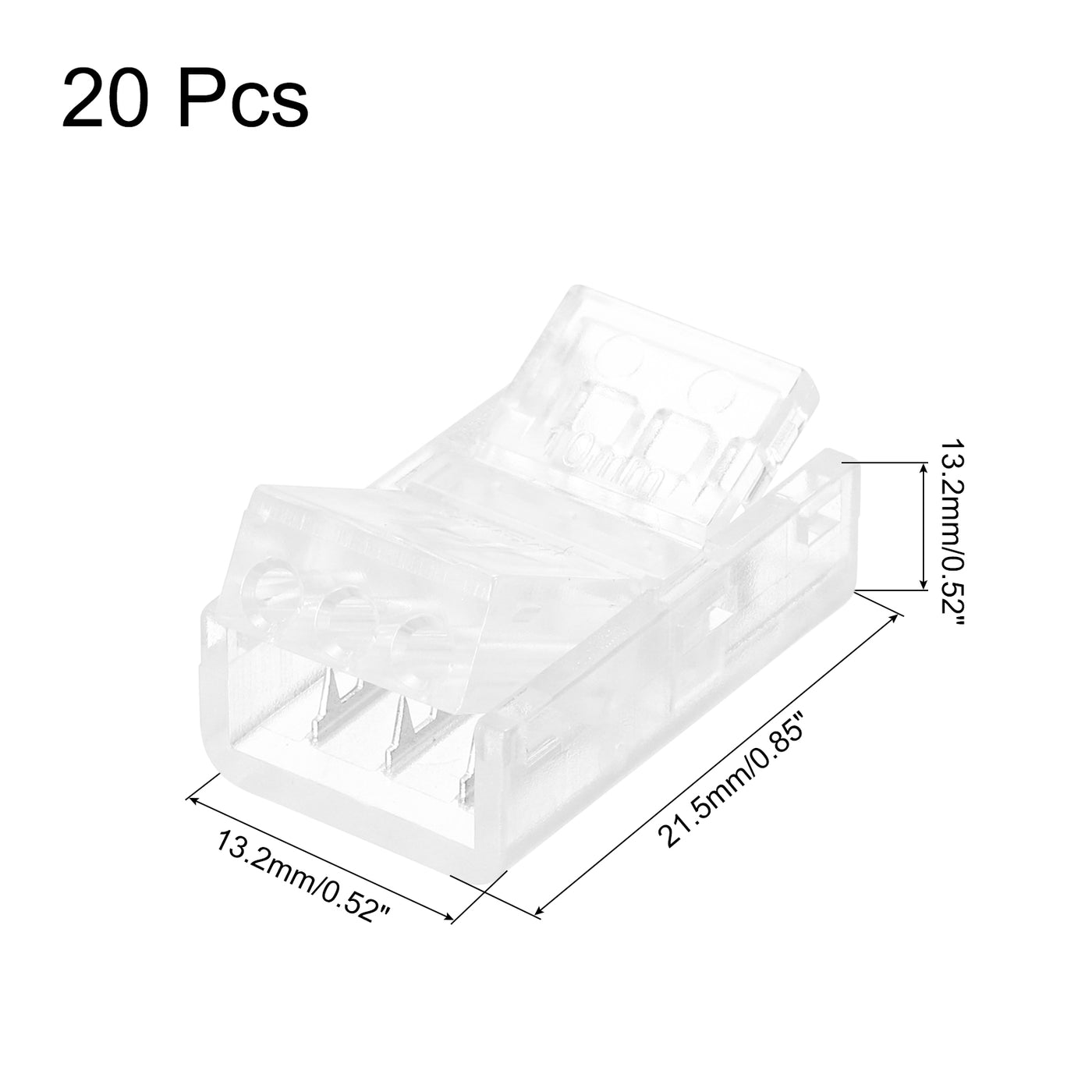 Harfington LED Strip Connector 3 Pin, 10mm LED Connectors for Strip Lights, Pack of 20