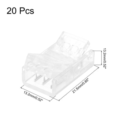 Harfington LED Strip Connector 3 Pin, 10mm LED Connectors for Strip Lights, Pack of 20