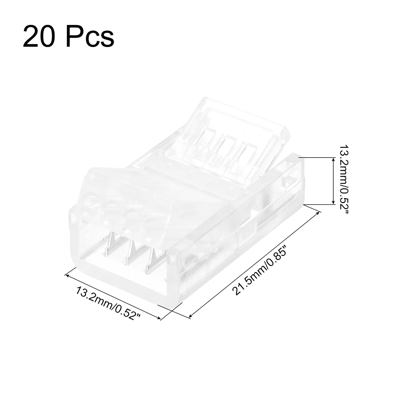 Harfington LED Strip Connector 4 Pin, 10mm LED Connectors for Strip Lights, Pack of 20