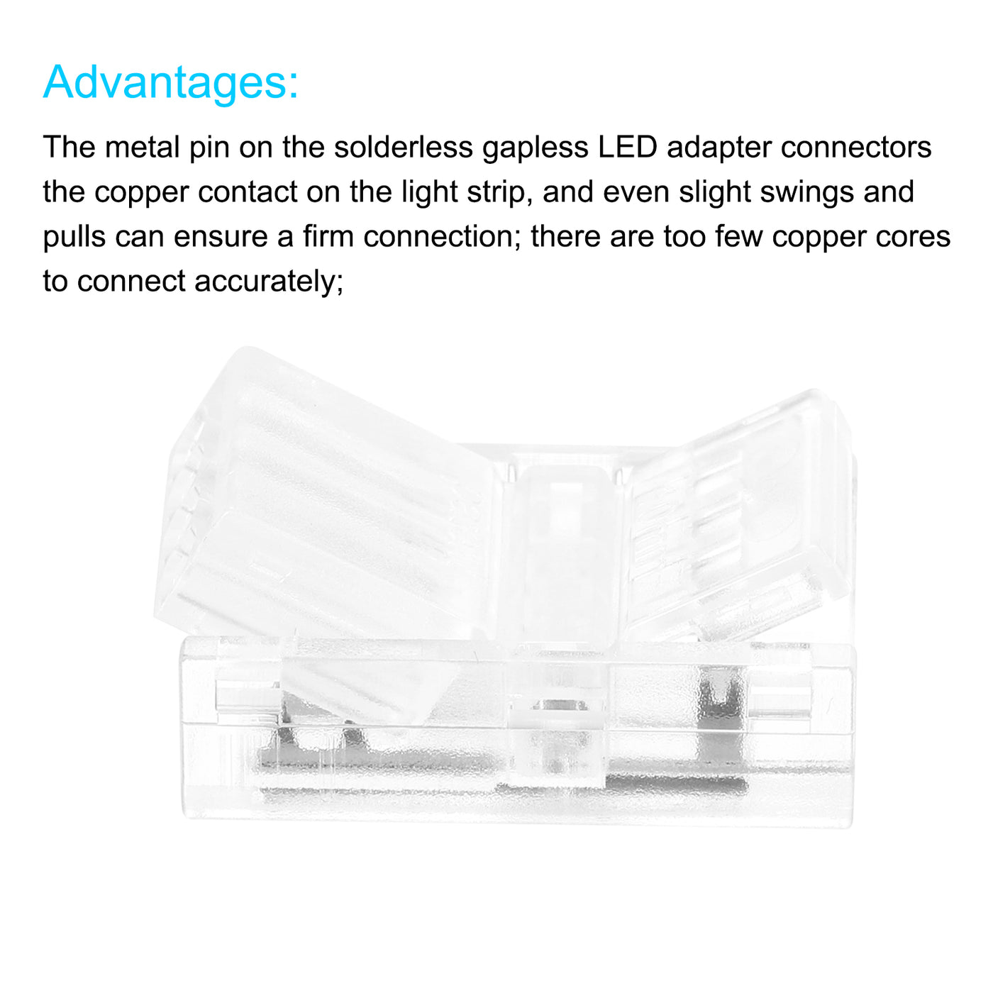 Harfington LED Strip Connector 4 Pin, 10mm LED Connectors for Strip Lights, Pack of 20