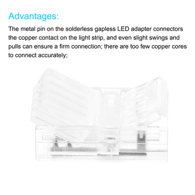 Harfington LED Strip Connector 4 Pin, 10mm LED Connectors for Strip Lights, Pack of 20