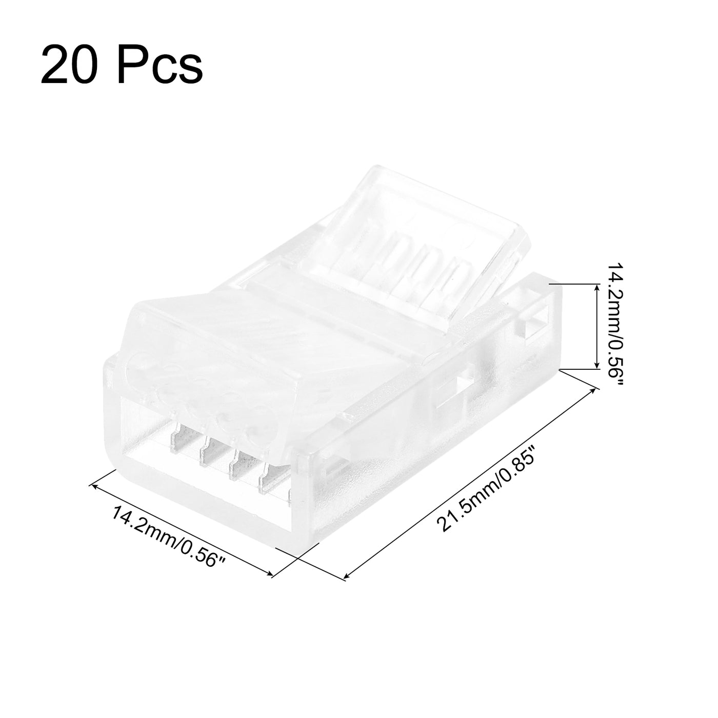 Harfington LED Strip Connector 5 Pin, 10mm LED Connectors for Strip Lights, Pack of 20