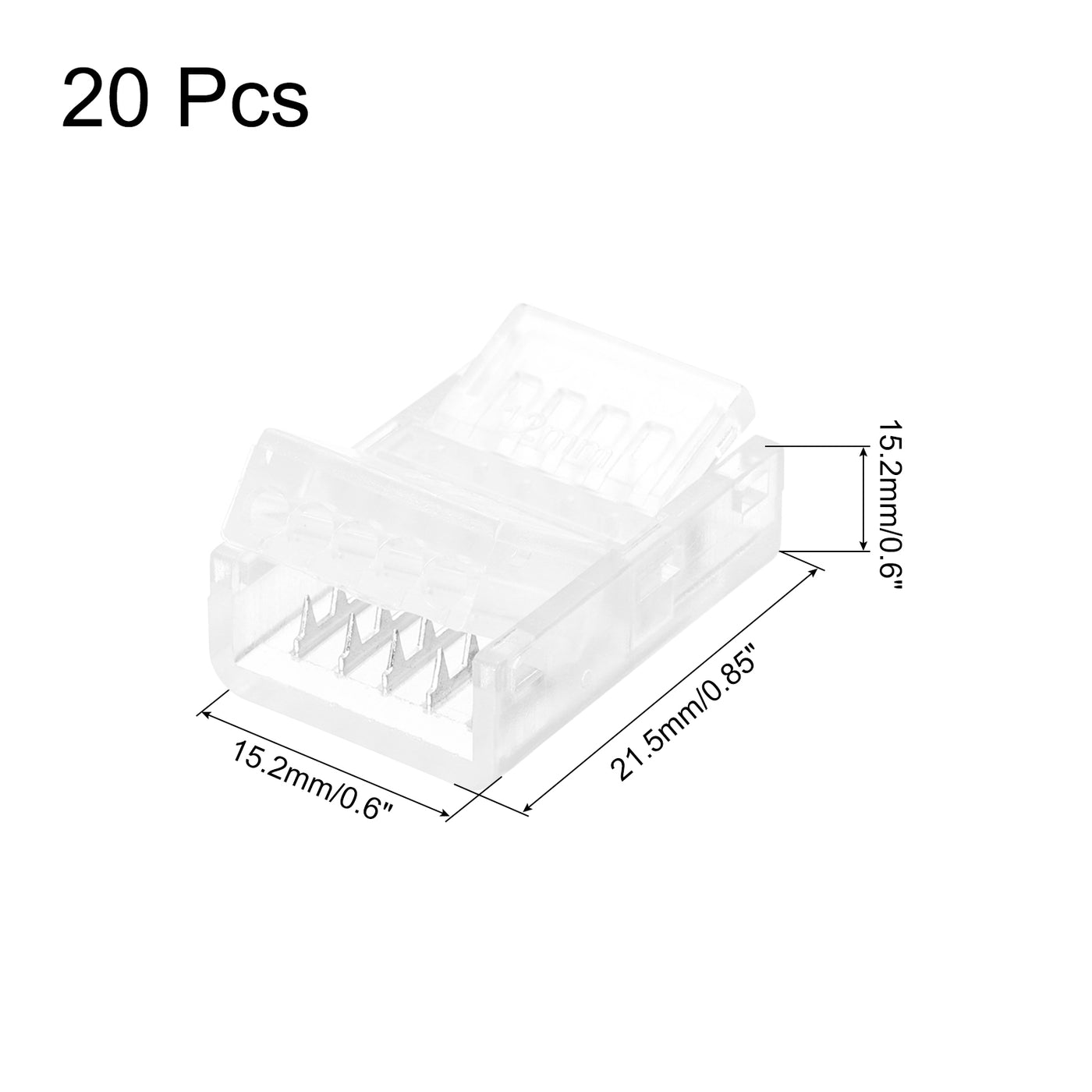 Harfington LED Strip Connector 5 Pin, 12mm LED Connectors for Strip Lights, Pack of 20