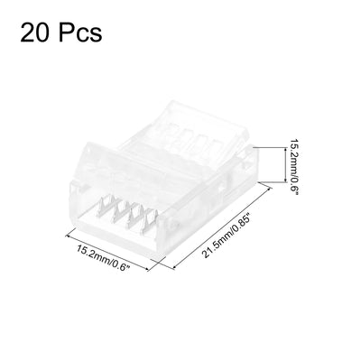 Harfington LED Strip Connector 5 Pin, 12mm LED Connectors for Strip Lights, Pack of 20