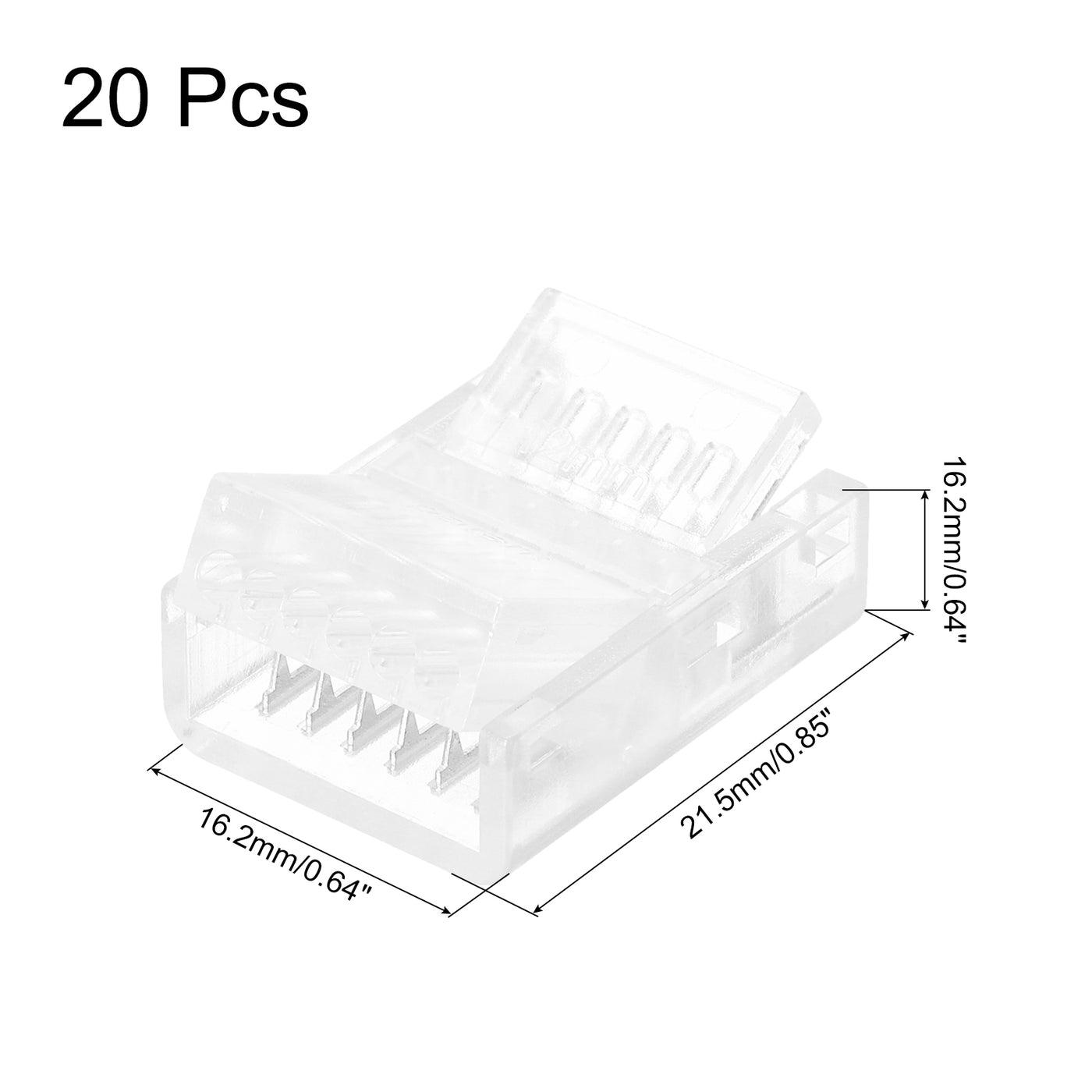 Harfington LED Strip Connector 6 Pin, 12mm LED Connectors for Strip Lights, Pack of 20