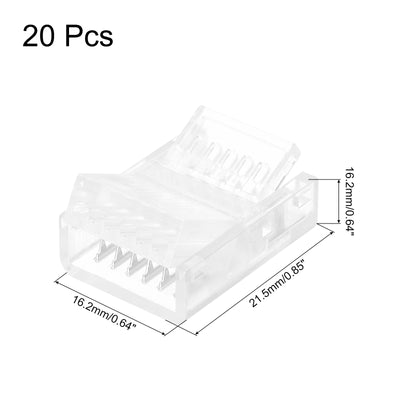 Harfington LED Strip Connector 6 Pin, 12mm LED Connectors for Strip Lights, Pack of 20