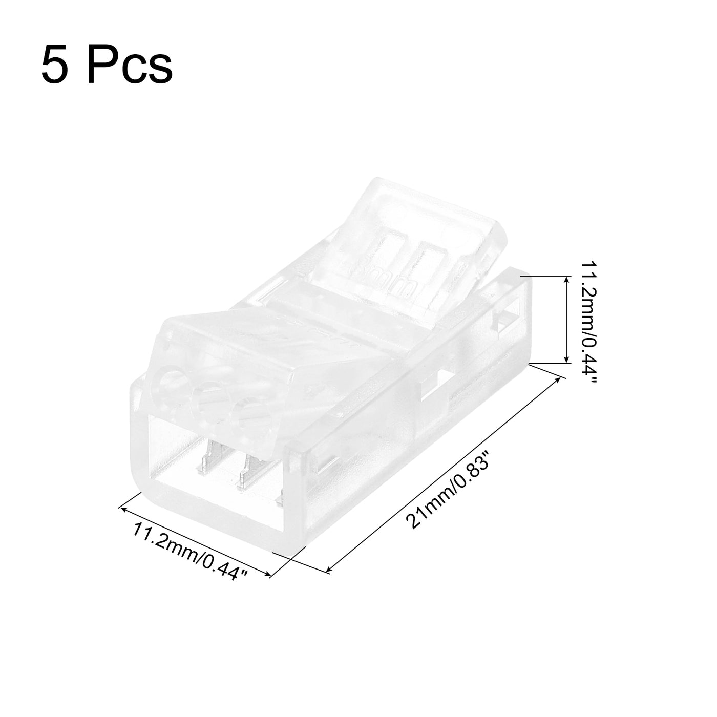 Harfington LED Strip Connector 3 Pin, 8mm LED Connectors for Strip Lights, Pack of 5