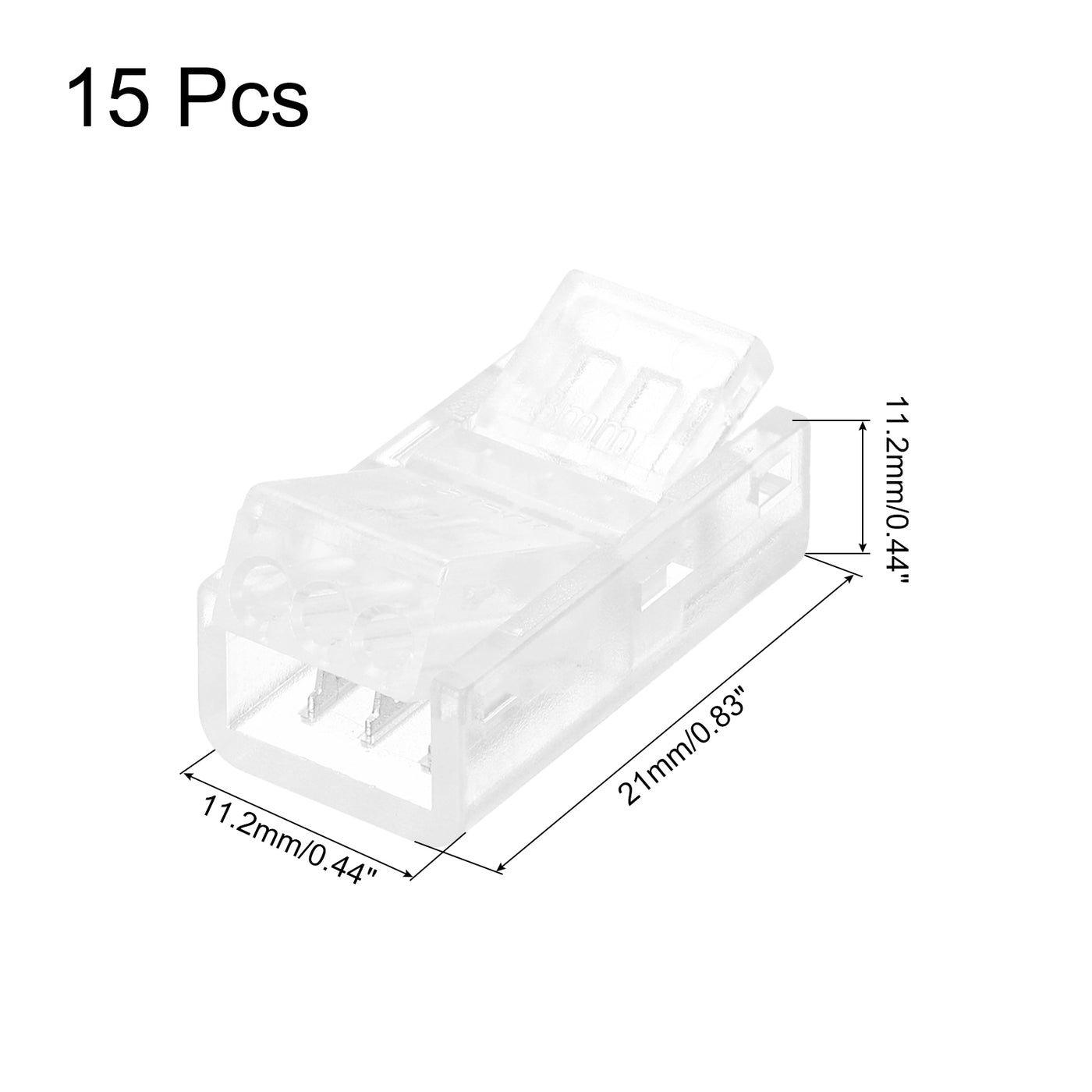 Harfington LED Strip Connector 3 Pin, 8mm LED Connectors for Strip Lights, Pack of 15