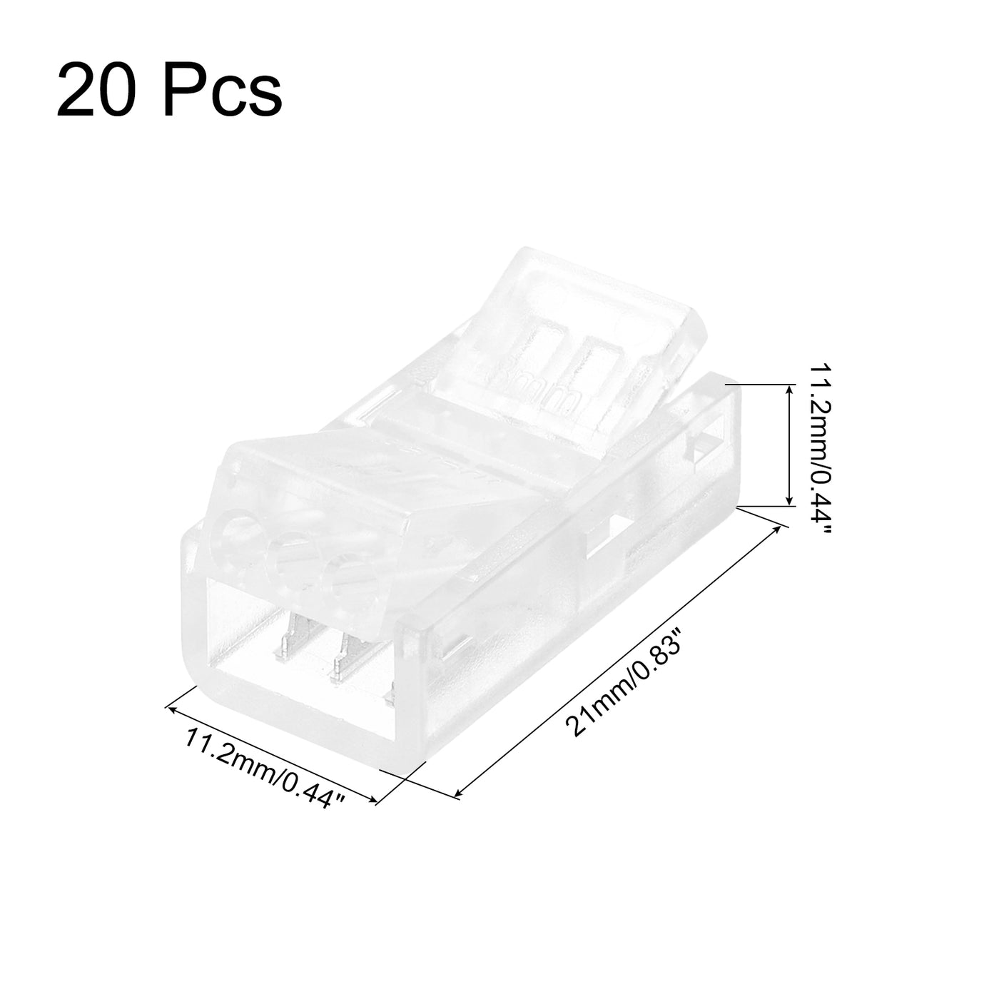 Harfington LED Strip Connector 3 Pin, 8mm LED Connectors for Strip Lights, RGB Unwired Clips for Strip Light Gapless Track Lighting Connector, Pack of 20