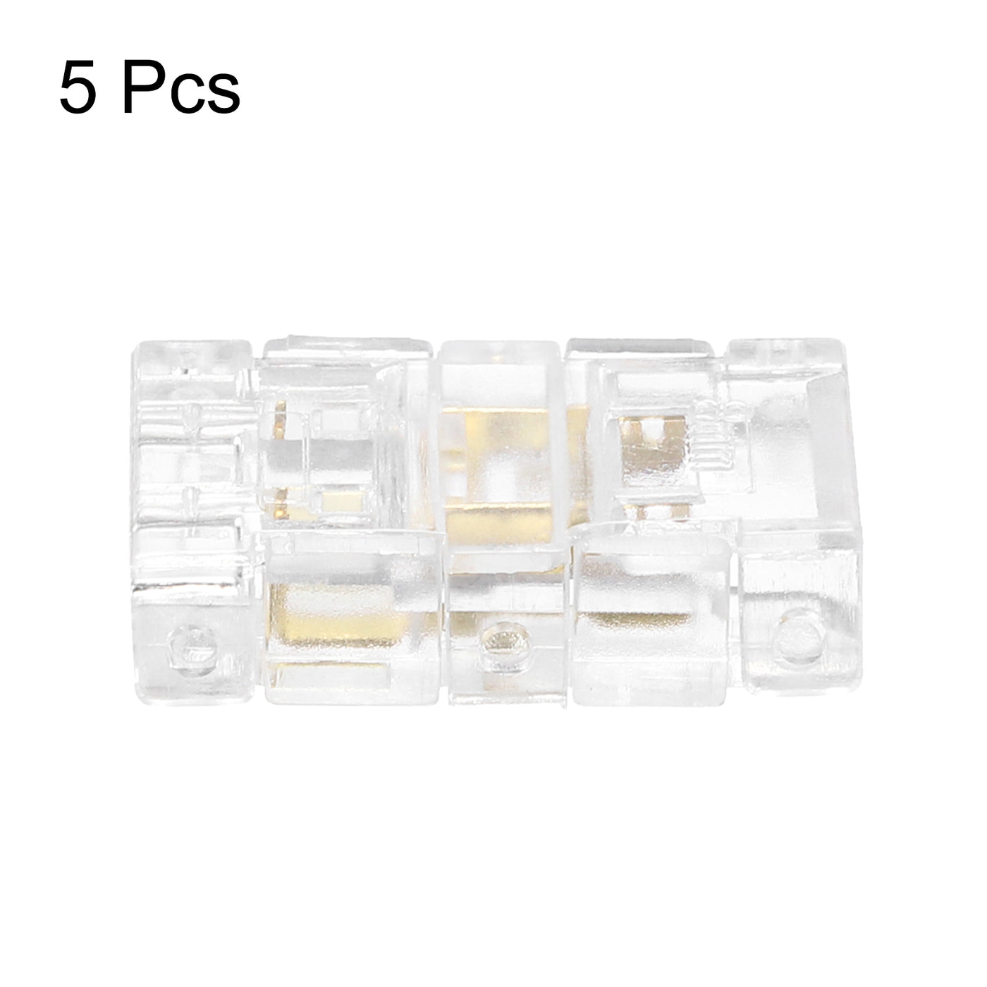 Harfington 5 Pcs LED Strip Connector 2Pin 8mm LED Connectors for Strip Lights Transparent Solderless LED Light Adapter Connector for Surface Mount Device