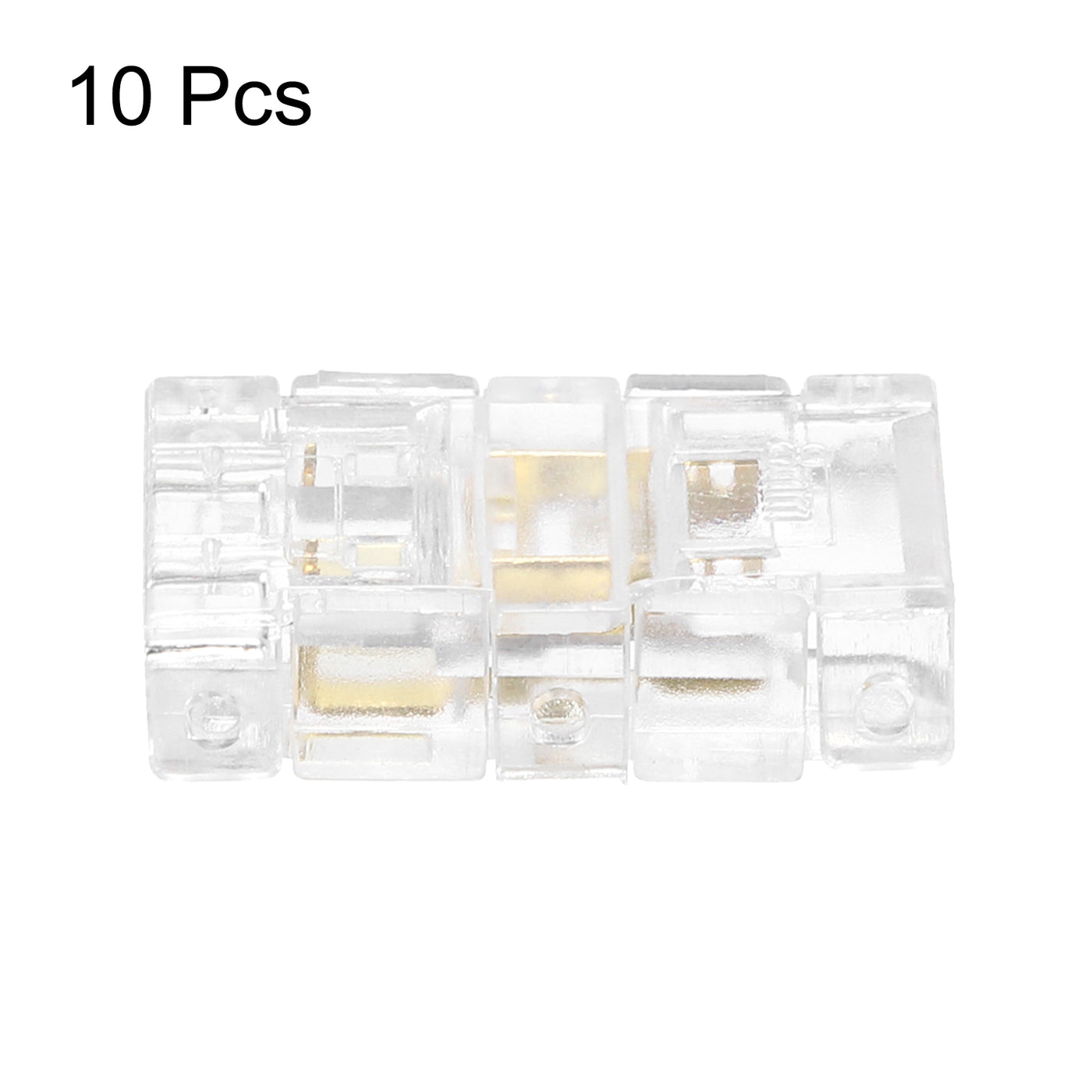 Harfington 10 Pcs LED Strip Connector 2 Pin 8mm LED Connectors for Strip Lights Transparent Solderless LED Light Adapter Connector for Surface Mount Device