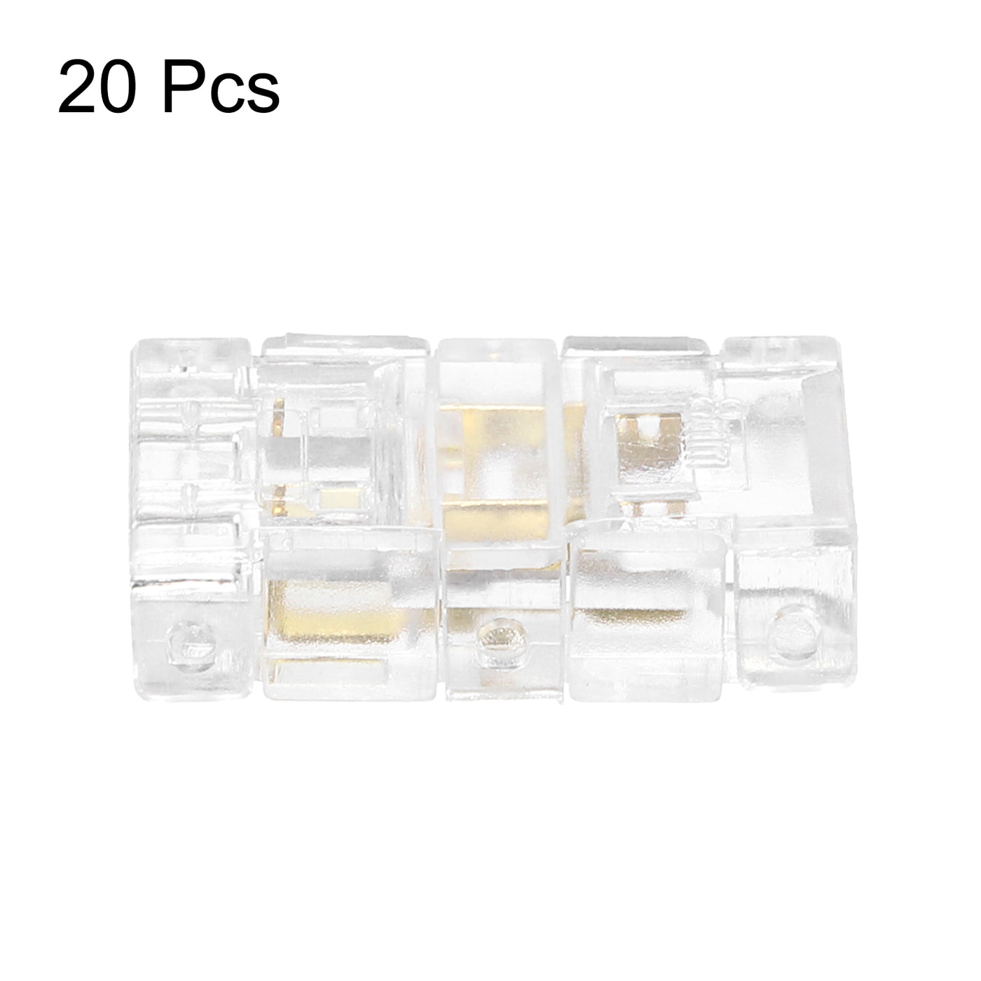 Harfington 20 Pcs LED Strip Connector 2 Pin 8mm LED Connectors for Strip Lights Transparent Solderless LED Light Adapter Connector for Surface Mount Device