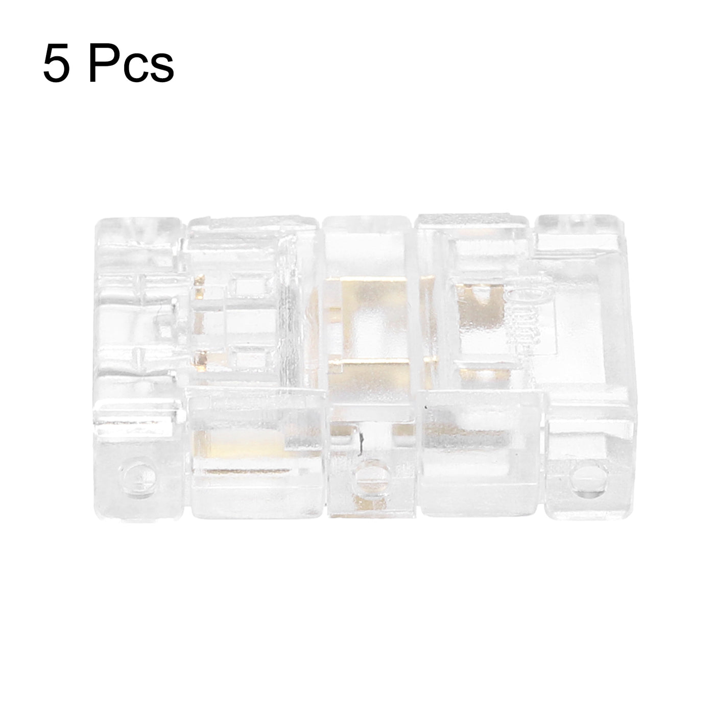 Harfington 5 Pcs LED Strip Connector 2 Pin 10mm LED Connectors for Strip Lights Transparent Solderless LED Light Adapter Connector for Surface Mount Device